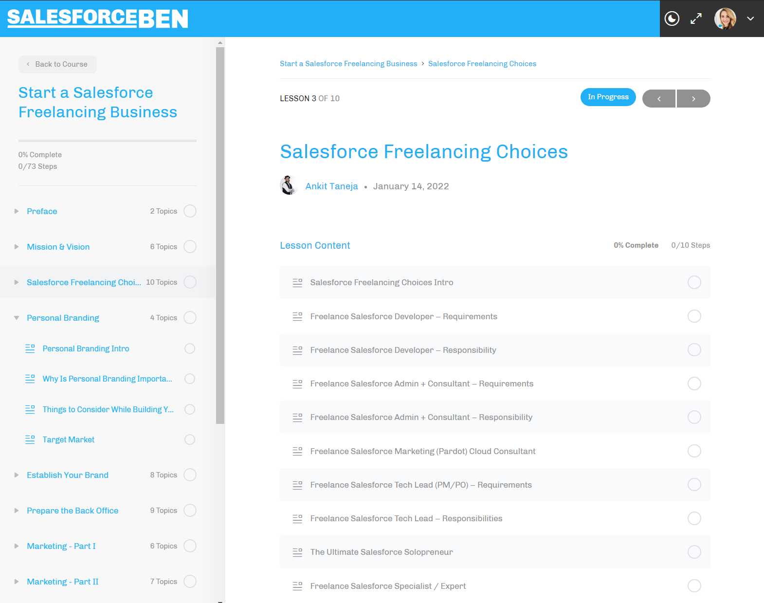 Start A Salesforce Freelancing Business – Courses